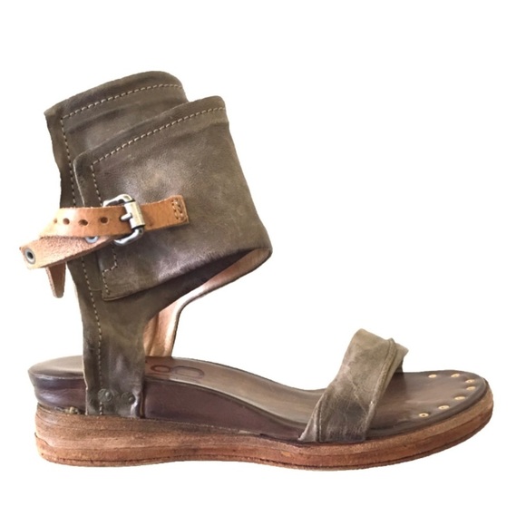 A.S. 98 BOWERY wrap ankle cuff buckle strappy gladiator sandals sz 39 (8.5) - Picture 6 of 11